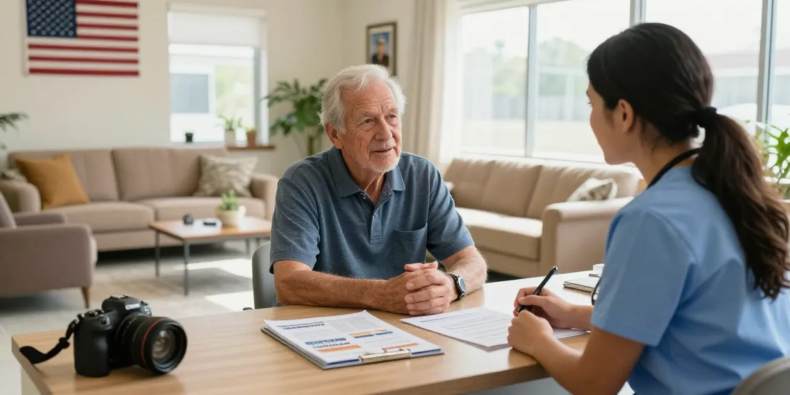Veteran healthcare near me consultation with supportive provider in inviting clinic.